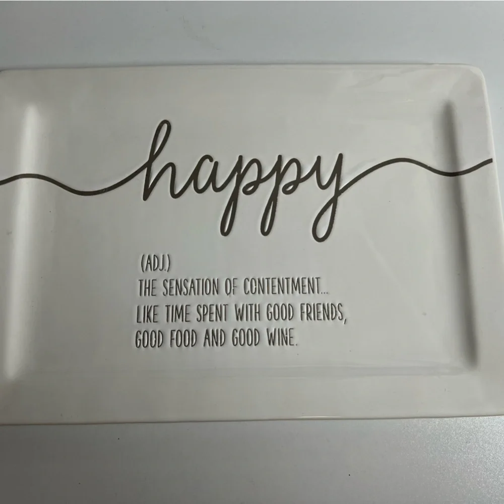 Dolomite Rectangular Platter with Black Logo